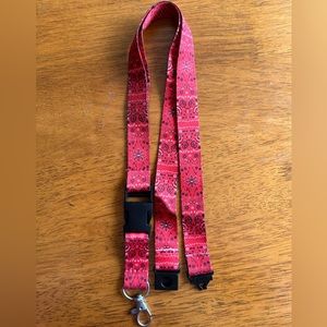 Red Patterned Lanyard